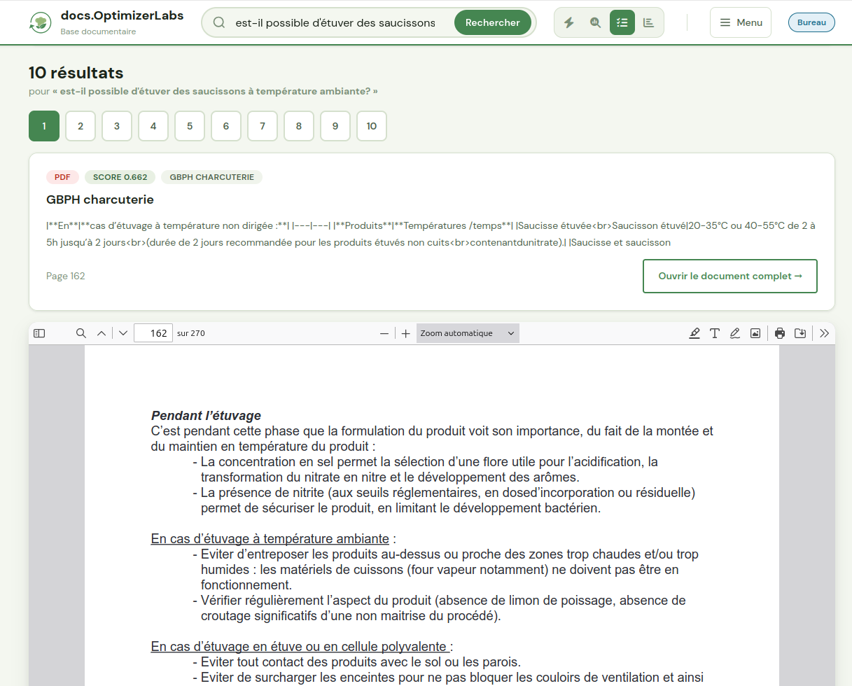 RAG - affichage document pertinent